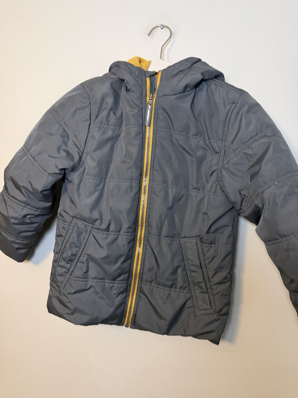 Whales Tail Outerwear Boys Grey Puffer Jacket Fleece Lined Sz 7